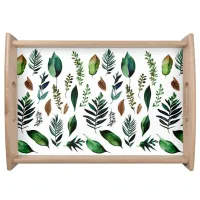 Green Foliage Botanical Nature Lovers  Serving Tray