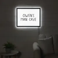 Personalized Man Cave Black and White LED Sign