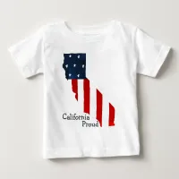 California Proud Bold Watercolor American Flag Baby T-Shirt