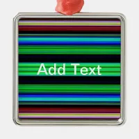 Thin Colorful Stripes - 1 Metal Ornament