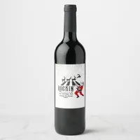 Rock N Roll Santa Rockin' Birthday Christmas Party Wine Label