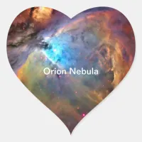 Orion Nebula Space Galaxy Heart Sticker