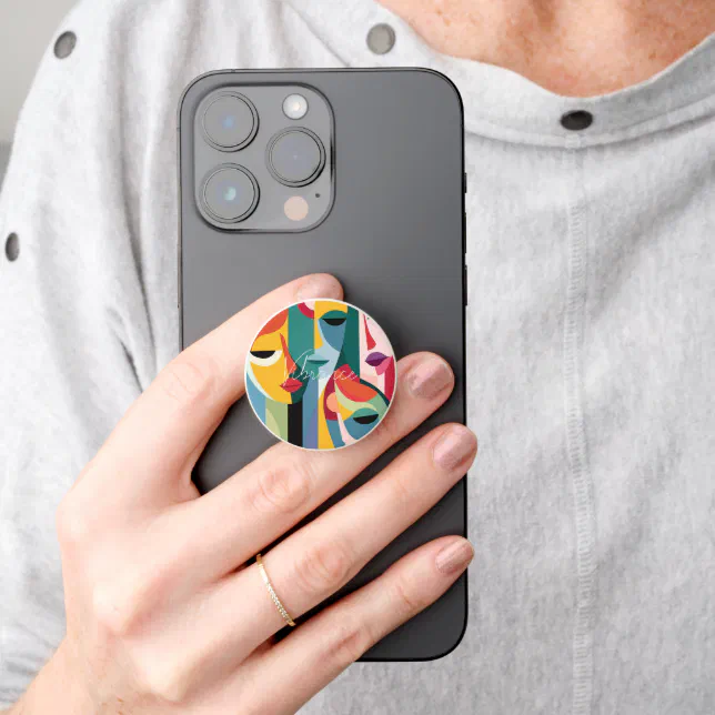 Colorful Vibrance Faces Collage  PopSocket