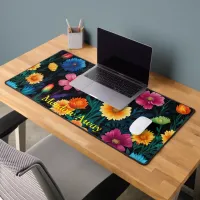 Meadow of Vivid Flowers  Desk Mat