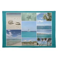 Scenic Caribbean Isla Saona Photo Collage Cloth Placemat