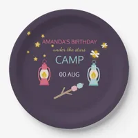 Girlie Glamping Party personalised Paper Plates