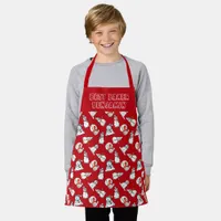  Red And White Snowman Pattern Boys Apron