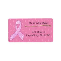 Pink Breast Cancer Awareness Return Mailing Label