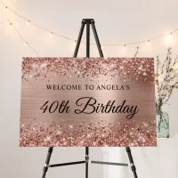 Glittery Rose Gold Foil 40th Birthday Welcome Foam Board