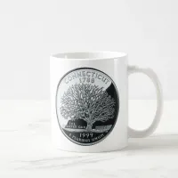 Faux Connecticut State Quarter Charter Oak Tree Coffee Mug