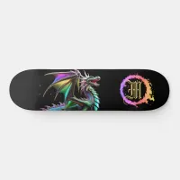 *~* Metallic AP88 Elemental Gold Teal Dragon  Skateboard