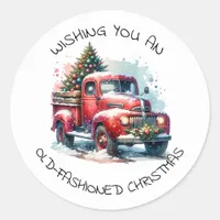 Wishing You an Old-Fashioned Christmas Classic Round Sticker