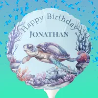 Sea Turtle Under the Sea Personalized Birthday Balloon