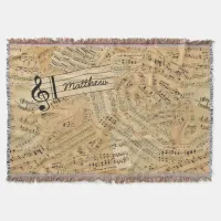Pieces of Vintage Music ID389 Throw Blanket