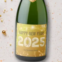 Fancy Sparkling Gold Foil Balloons New Year Sparkling Wine Label