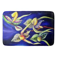 Blue orchids  painting bathroom mat