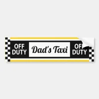 Dad's Taxi Fun New York Yellow Cab Bumper Sticker