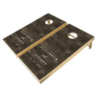 Rustic Barn Wood Personalized Wedding  Cornhole Set