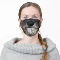 Shaggy Dog Face with Big Black Nose Adult Cloth Face Mask