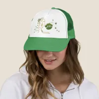 Kiss me Shamrock lips white Female Hat