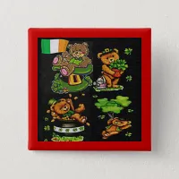 Teddy Bear St. Patrick's Day Collection Pinback Button