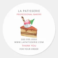 Modern Cute Pink Pastry Bakery Box Seals