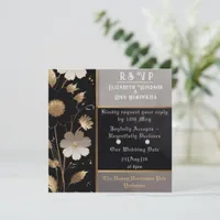  Elegant Floral Wedding Invitation Gold & Silver 