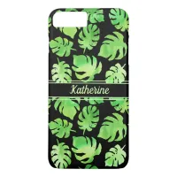 Tropical Green Watercolor Big Leaves Pattern iPhone 8 Plus/7 Plus Case