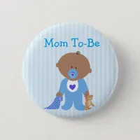 Blue Mom To Be Baby Shower Button