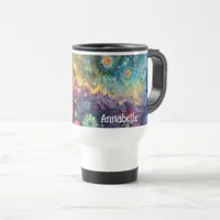 Beautiful Whimsical Colorful Back to School  Travel Mug