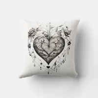 A Illustration of a heart Throw Pillow