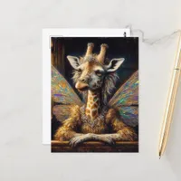 Adorable Giraffe Fairy Postcard