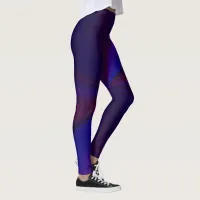 Circular Gradient Patchwork Blue to Purple Leggings