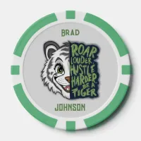 Monogram Roar Louder, Hustle Harder, Tiger | Poker Chips