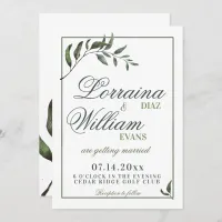 Greenery Foliage Olive Branch Elegant Wedding Invitation