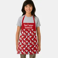  Girls Name Snowman Red And White Apron