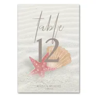 White Sands Starfish Wedding Coral/Peach ID605 Table Number