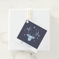 Deer Antlers Christmas Blue ID861 Favor Tags