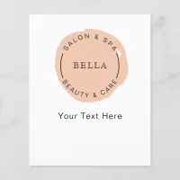 Minimal Modern Coral Salon and Spa Business Flyers