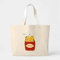 French Fries European Fry Cartoon Humor Art Large Tote Bag