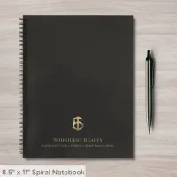 Elegant Black and Gold Real Estate Logo Notebook