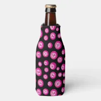 Cute Pink Bingo Ball Pattern Bottle Cooler