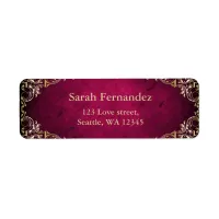 rustic Pink gold frame label