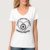 Rays, Heart , Black Evil Eye protection monogram | T-Shirt