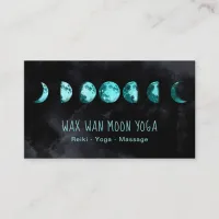 *~* Lunar Wax Wan Full TURQUOISE  BLUE Moon Phases Business Card