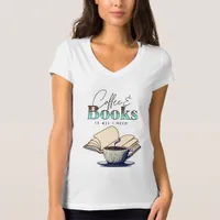 Vintage Books and Coffee Lover T-Shirt