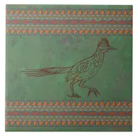 Southwest Roadrunner Sagebrush Green Ceramic Tile