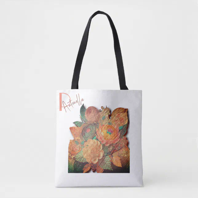 The flower bouquet - Wood painting Tote Bag