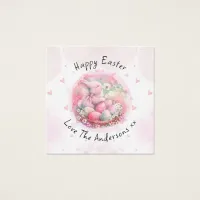 Vintage Floral Easter Bunny Easter Eggs Hearts