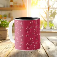 Viva Magenta Floral Pattern Wraparound Mug